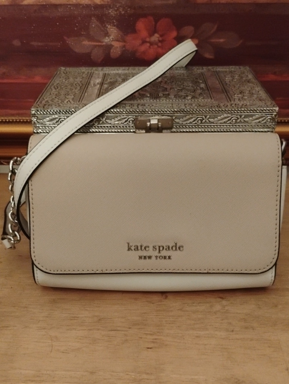 kate spade Cream Beige Saffiano Crossbody Shoulder Bag
